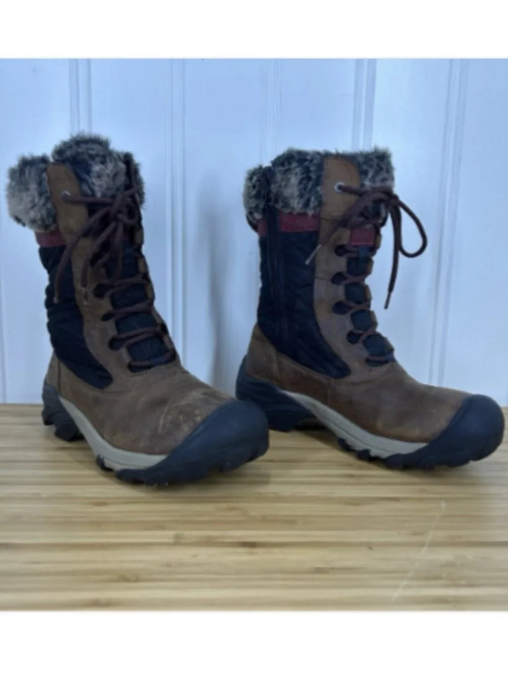 Keen Hoodoo III 1013199 Insulated Waterproof Lace Up Zip Brown Boots Womens 8
